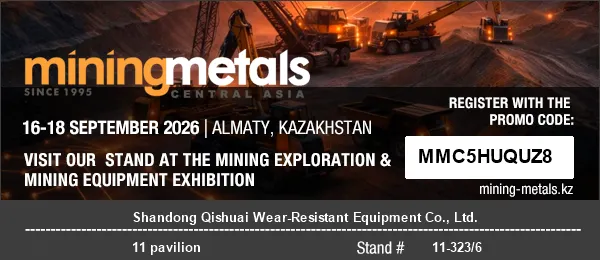 Oprema Shandong Qishuai, odporna proti obrabi, se bo udeležila sejma MININGWORLD CENTRAL ASIA 2026 v Almatyju